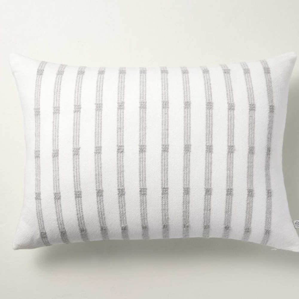 14"x20" Textured Rail Stripe Lumbar Throw Pillow